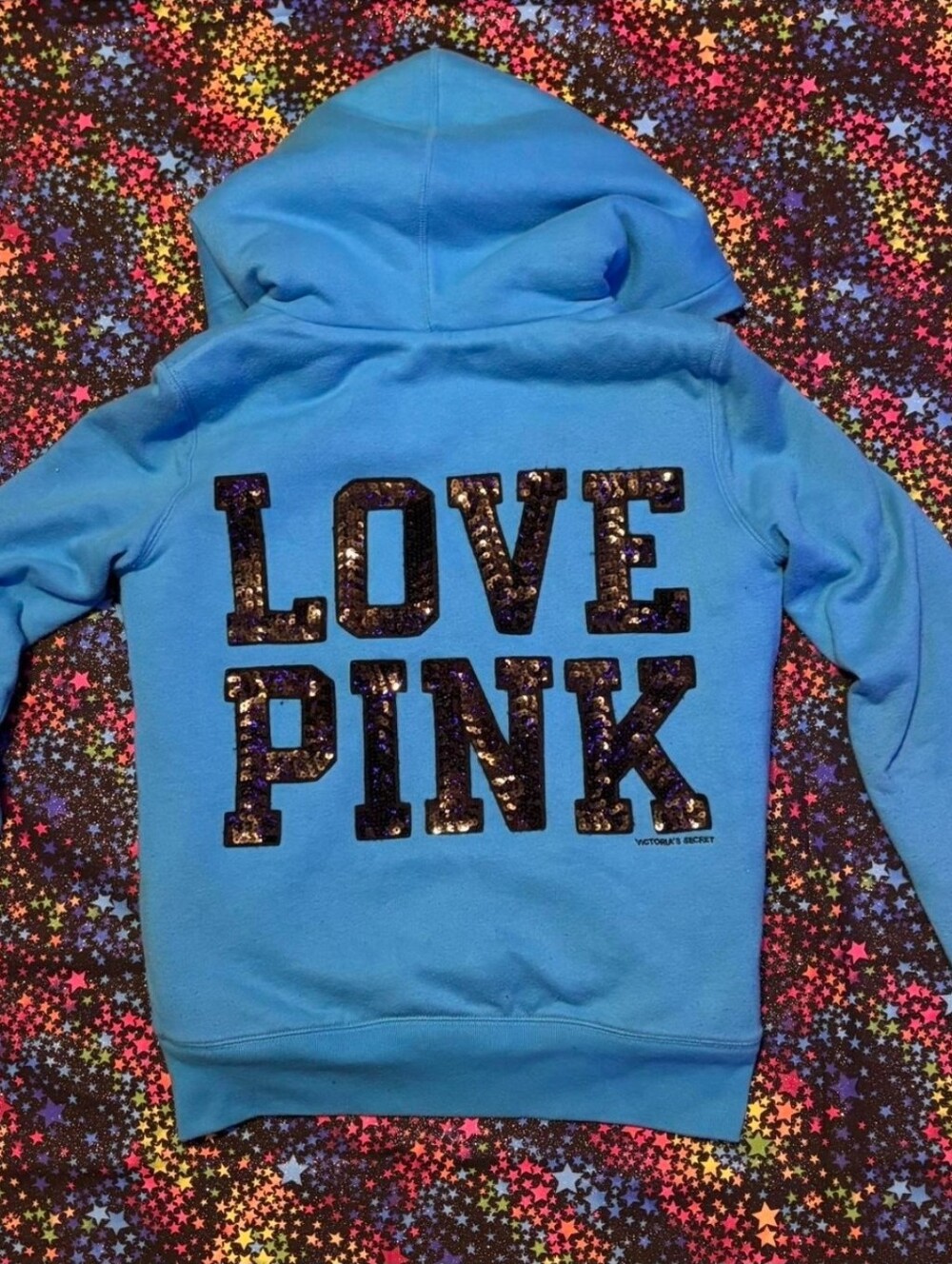Victoria's Secret PINK Blue Fur Lined Hoodie